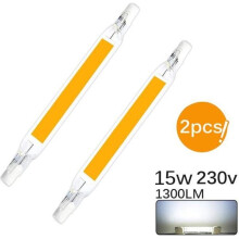 2er-Pack R7S 15W 118mm COB-LED-Lampen 110V/230V (Ersatz für Halogenlampen) – Kaltweiß