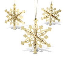 Puzzled 3D Puzzel Sneeuwvlok Ornamenten Hout Craft Bouwmodel Kit, Leuk & Educatief DIY Houten Speelgoed