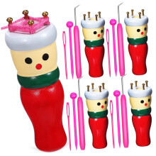 4Piece Wooden Insert Board Set Knitting Doll Tool Wire Knitting Machine Toy DIY Weaving Toy for Yarn and Wool Knitters