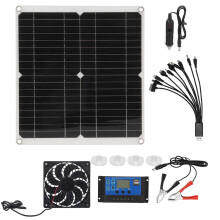Waterproof Ventilator Fan For Chicken Coops, High Efficiency Solar Fans 25W Outdoor Charging Solar Panel, Simple Installation Ideal For Pet Houses Gre