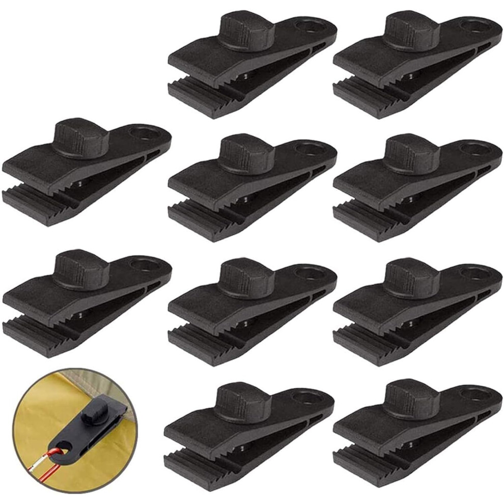 Tarp Clips With Lock Grip Gator Clamp, Adjustable Thumbscrew For Customizable Security, Weather-Proof Composite Material For Year-Round Use, High-Stre 9198585430365
