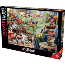 Anatliai puzzle Kiscick a nappaliban 1500 darabos kiraks #4575