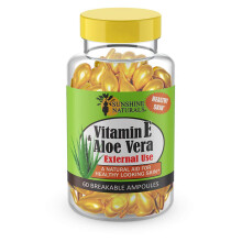 Sunshine Naturals Vitamin E och Aloe Vera Fuktkräm. för Torr Hy. 60 Vials