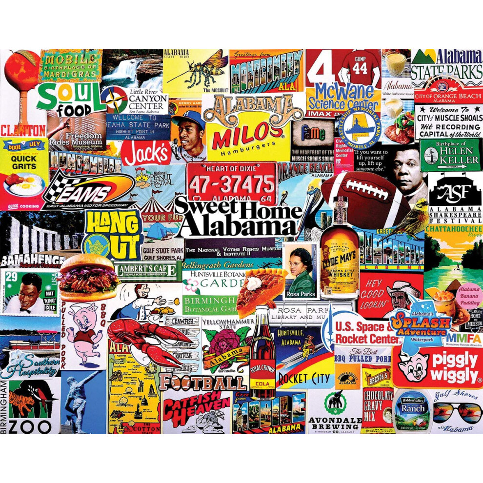 Mountain Puzzles I Love Alabama - 1000 Piece Jigsaw Puzzle White