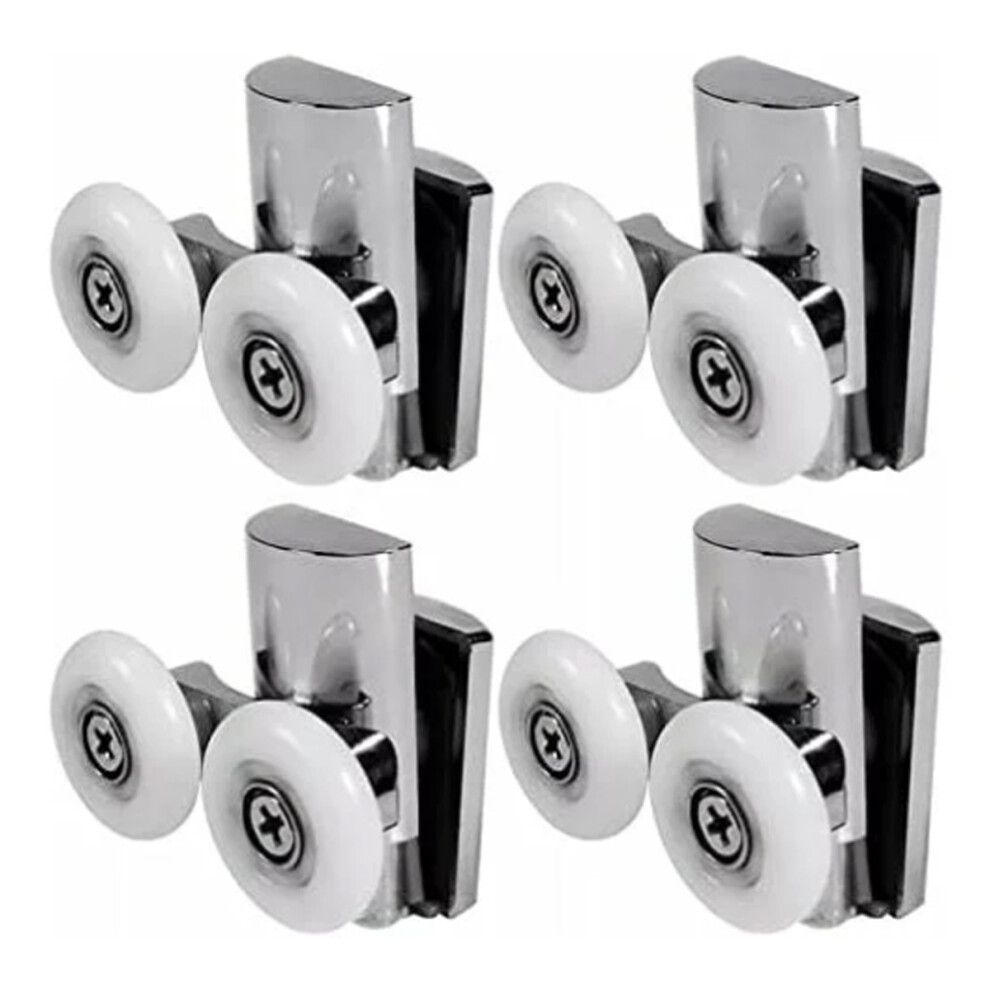Aluminum Alloy Shower Door Pulleys, Ultra-Quiet Shower Door Runners For Sliding Doors, Double Zinc Alloy Rollers Allow Easy Install And Maintain, Set 9198585087026