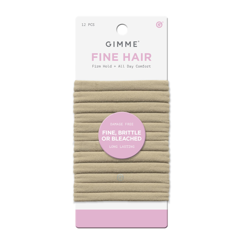 Photos - Hair Pin / Headband / Elastic Hair Tie Gimme Beauty Fine Hair Elastic Bands - Slim-Fit Elastic Ties for Fine Brittle or Bleached Hair - No-Dent Gentle-Grip Ponytai