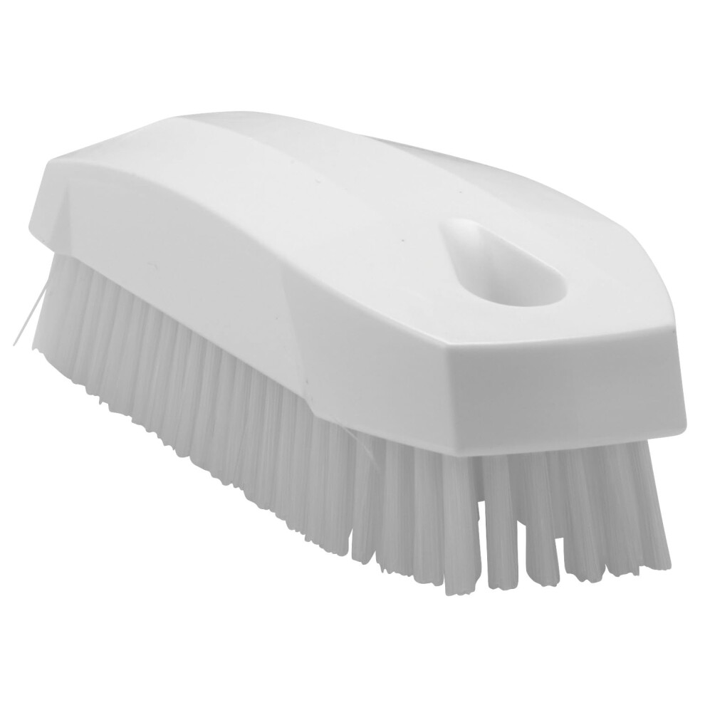 Vikan (White) 6440N Stiff Nail Scrubbing Brush Clean Bathroom Kitchen Upholstery Fabric - Image 2