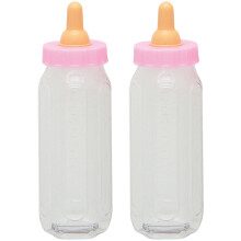 Schattige Roze Vulbare Babyflesjes - 5", Set van 2 - Premium Kunststof Aandenken - Perfect Voor Feestjes