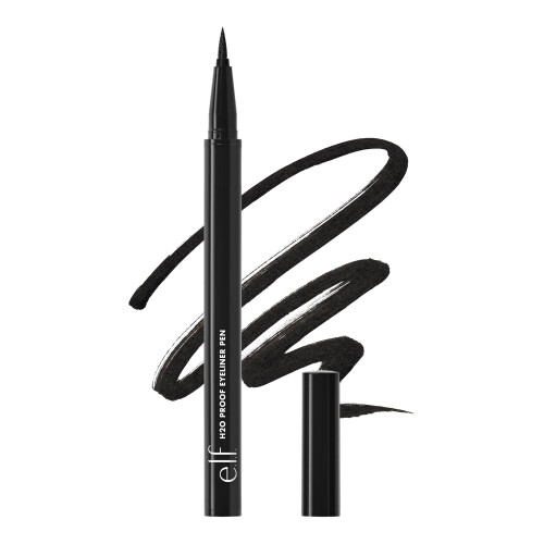 e.l.f. e.l.f. H2O Proof Eyeliner Pen, Felt Tip, Waterproof Liquid Formula, Jet Black, 0.02 Fl Oz (0.7mL)