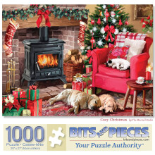 Bits and Pieces Hangulatos karcsonyi kiraks jtk felnotteknek Tli nyarals kutyk, Macneil Stdi (1000 darabos puzzle 20"" x 27"")