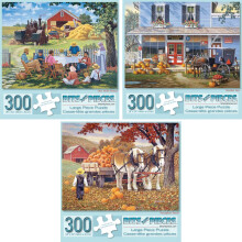 Bits and Pieces - Ensemble de 3 grands puzzles de 300 pièces - Collection de puzzles agricoles par John Sloane