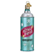 Old World Christmas Hairspray Glass Blown Ornament for Christmas Tree, Handcrafted Holiday Decoration, Beauty Collection