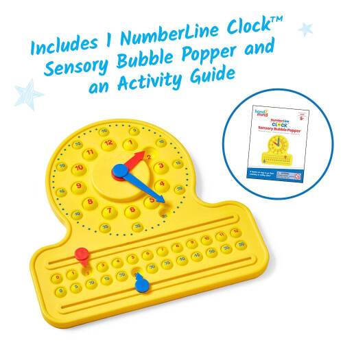 hand2mind NumberLine Clock Sensory Bubble Popper, Fidget Toy for Learning Time 1