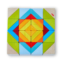 HABA Houten Mozaïek 3D Spel - Kleurrijke Bouwblokken & Geometrische Puzzel voor Peuters, Montessori Speelgoed 3+ Jaar