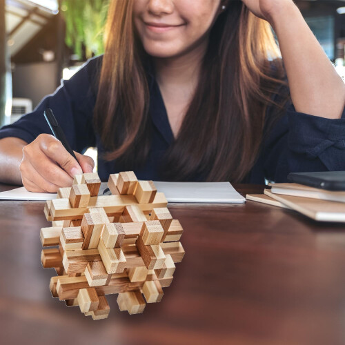 Rompecabezas de Madera Bits and Pieces - Cubo Lógico 3D para Adultos 1