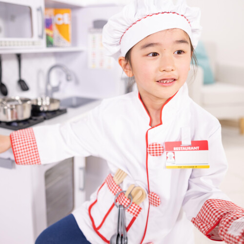 Melissa & Doug Melissa & Doug Costume da Chef per Gioco di Ruolo (8 Pezzi) - Giacca, Cappello, Nome 1