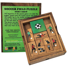 Soccer Field Sliding Block Klotski Gehirnspiel Holzpuzzle für Fußballfans - IQ Reise Spiel
