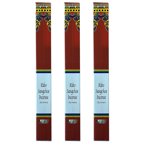 Tibetan Tara Devotion (Ribo Sangtsheo) Incense, 8.5" - 3 Packs, 30 Sticks Each