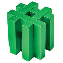 Rompecabezas de metal de Bits and Pieces, rompecabezas de desenredo de Hashtag verde, rompecabezas de ensamblaje 3D para adultos