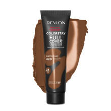 Fondotinta Matte Revlon ColorStay Full Cover, Resistente al Calore e Sudore, Mogano (420), 30 ml