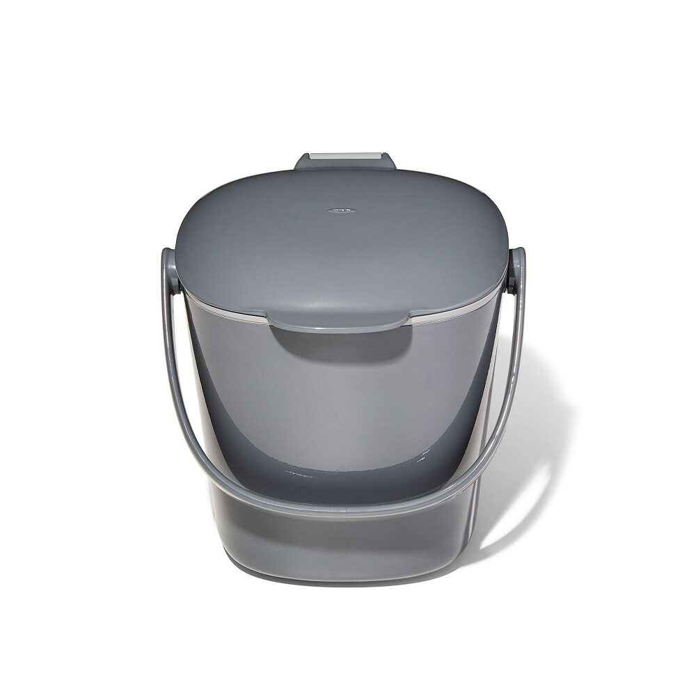 Oxo Easy-Clean Compost Bin, Charcoal/, 2.8 Litre Grey