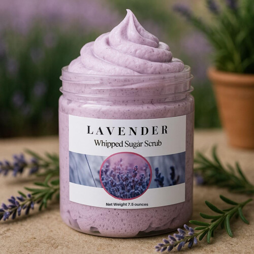 Suikerscrubzeep Slagroom (Lavendel) 1