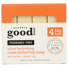 Alaffia Fragrance Free Good Soap Value Pack 4 Szm 20 OZ