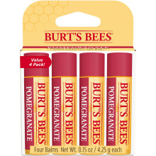 Burt's Bees 100% Natural Moisturizing Lip Balm, Pomegranate with Beeswax and Fruit Extracts, 0.15 ounce, 4 Tubes