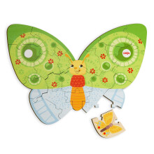 Puzzle de madera HABA Mariposa - 2 en 1 rompecabezas reversible para niños de 4 a 6 años