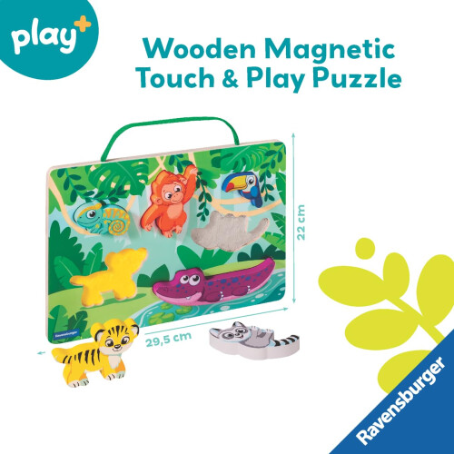 Ravensburger Ravensburger Play+ Rompecabezas de Madera Táctil - En la Selva | Rompecabezas Texturizado 1