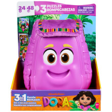 Spin Master Spiele 3-in-1 Panoramapuzzle Dora, 24 & 48 Teile, Kinderpuzzle, Bildschirmfreies STEM-Spielzeug