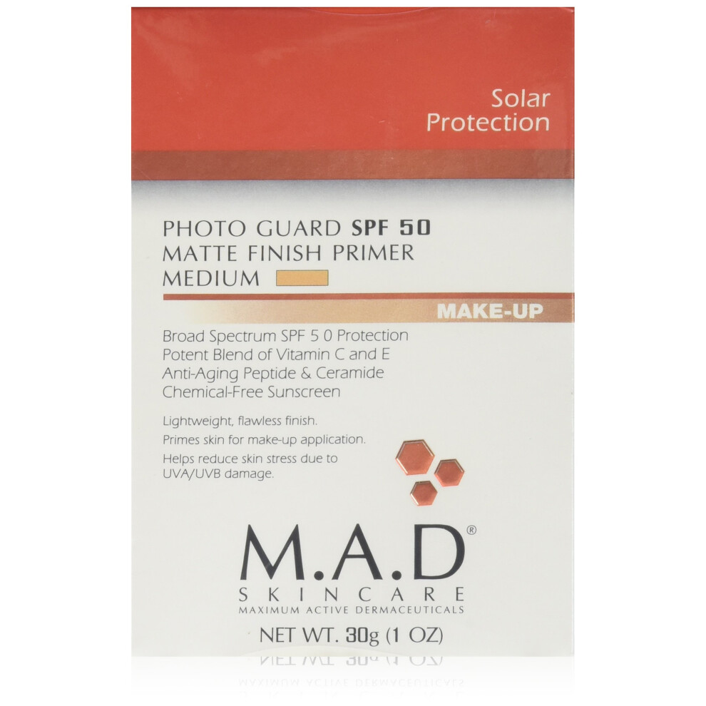 M.a.d. Skincare Light M.a.d Skincare Solar Protection: Photo Guard Spf 50 Matte Finish Primer: Medium - 30G