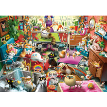 Ravensburger The Cat Groomer - 1000-Piece Puzzel van Dean Macadam - Speelse Katten Salon - Levendige Kunst - Premium Kwaliteit 14+