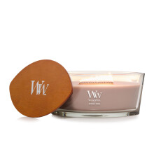 WoodWick Patchouli Crme Regali per Donne e Uomini Candela Ellisse da 16 oz con Stoppino Scoppiettante
