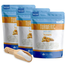 Sale di Bagno alla Curcuma (3 Confezioni con Cucchiaio 6 Libbre Totale) Aromaterapia in Sacchetto BPA Free