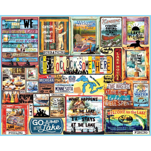 WHITE MOUNTAIN White Mountain Puzzles Lake Time 1000 Stuk Puzzel Collage