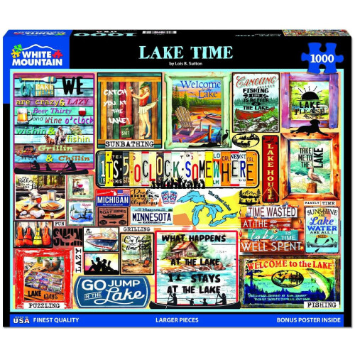 WHITE MOUNTAIN White Mountain Puzzles Lake Time 1000 Stuk Puzzel Collage 1