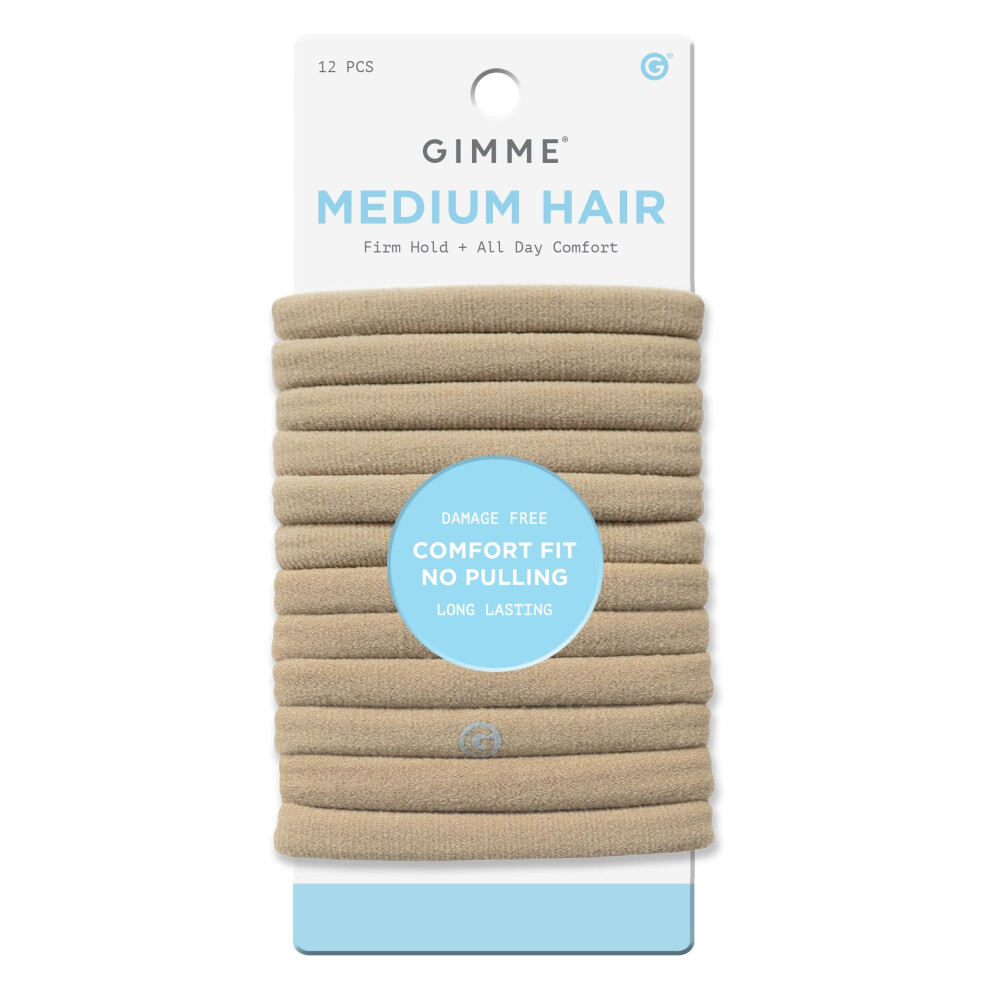 Photos - Hair Pin / Headband / Elastic Hair Tie Gimme Beauty Medium Hold Hair Bands - Seamless Nylon & Spandex Ties for All Hair Types - Damage-Free Comfort Fit Ponytail Ho 