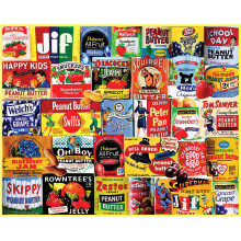 White Mountain Puzzle con burro di arachidi e gelatina Puzzle alimentare da 1000 pezzi per famiglie