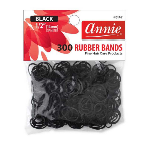 Annie 300 Rubber Bands Klein One Size 1/2' Zwart