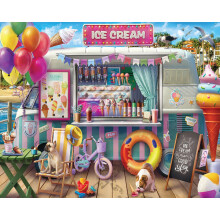 Puzzle del furgone dei gelati White Mountain da 1000 pezzi Puzzle estivo per adulti