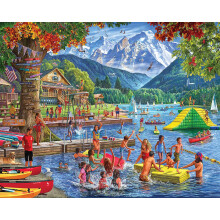 Puzzle del campo estivo di White Mountain Puzzle vintage collage da 1000 pezzi per adulti