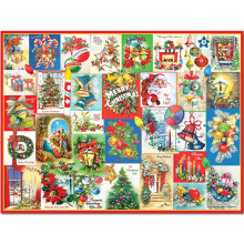 White Mountain 500 Piece Jigsaw Puzzle Winter Christmas Holiday Puzzles for Kids and Seniors 24"x18" Large Pieces - Deck The Halls