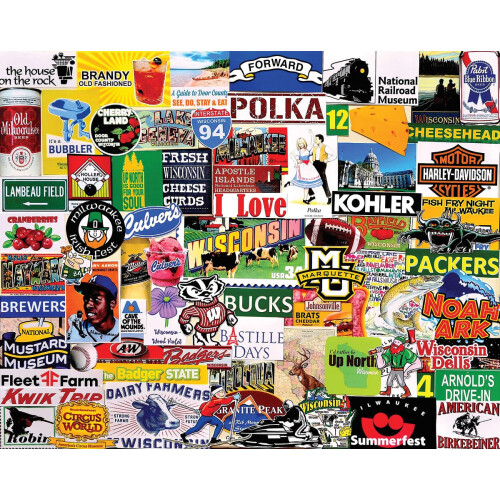 WHITE MOUNTAIN White Mountain Puzzles I Love Wisconsin Puzzle da 1000 pezzi 1