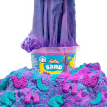 Play-Doh Sand Eimer, Teal und Lila, Zuckerwatte-Duft, 1,5 Pfund Spiel-Sand in wiederverschließbarem Eimer
