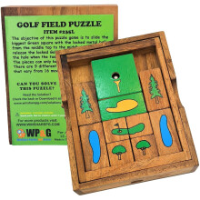 Campo de golf Bloque deslizante de madera Klotski Rompecabezas Idea de regalo para golfistas - Juego de viaje