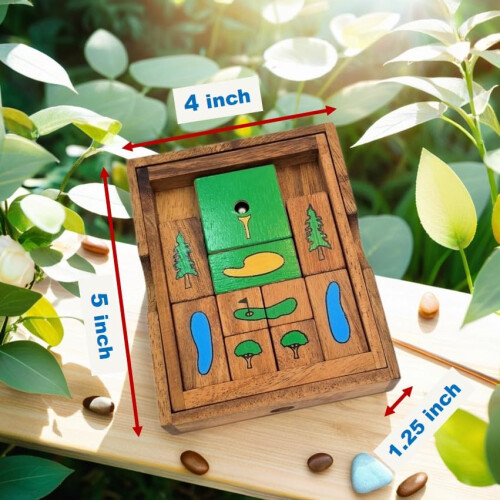 Puzzle Klotski in Legno per Golfisti - Gioco da Viaggio 2