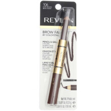 Revlon Eyebrow Gel & Pencil, ColorStay Brow Fantasy 2-in-1 Make-up, Langdurig met Precisietip, 106 Donkerbruin, 0.04 Oz