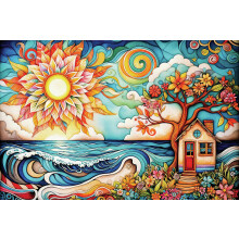 Springbok She Shed by The Sea 1000-teiliges Puzzle fόr Erwachsene  einzigartige Schnittteile  hergestellt in den USA