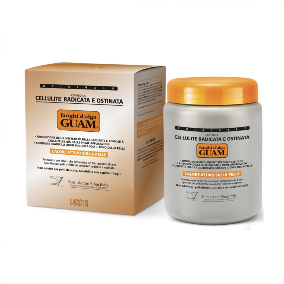 Guam Anti-Cellulite Body Wrap For Thighs Legs Max Strength Hot Mud For Stubborn Cellulite Clay Body Mask With Caffeine Seaweed And Essential Oils